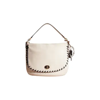COACH Hobo Leather Hobo Bag Handbag Shoulder Bag Crossbody Bag Large Size Women's Chalk White