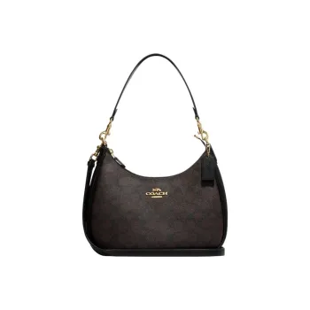 COACH Hobo Leather Saddle Bag, Handbag, Shoulder Bag Women's Black