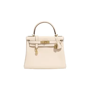 HERMES Kelly Togo Calfskin Kelly Bag Handbag Regular Women's Cream White