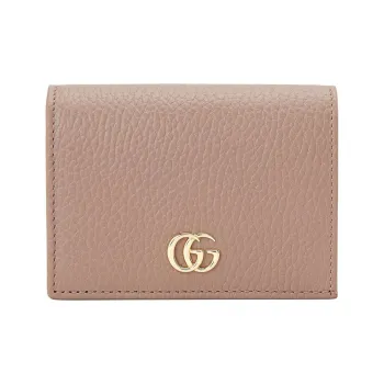 GUCCI GG Marmont Leather Wallet Women's Dusty Pink