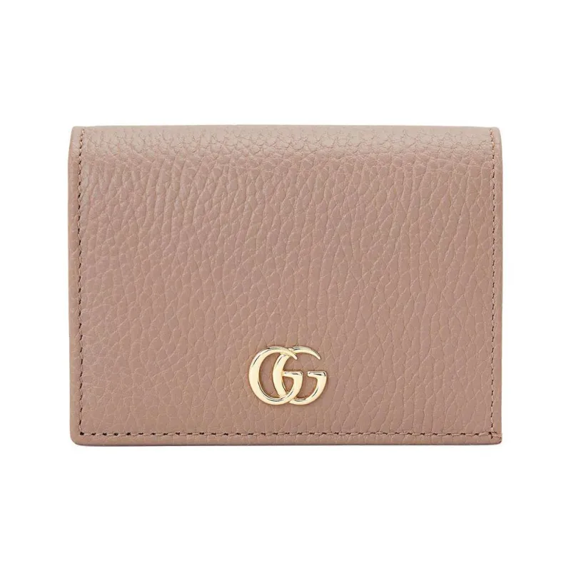 GUCCI GG Marmont Leather Wallet Women's Dusty Pink-0