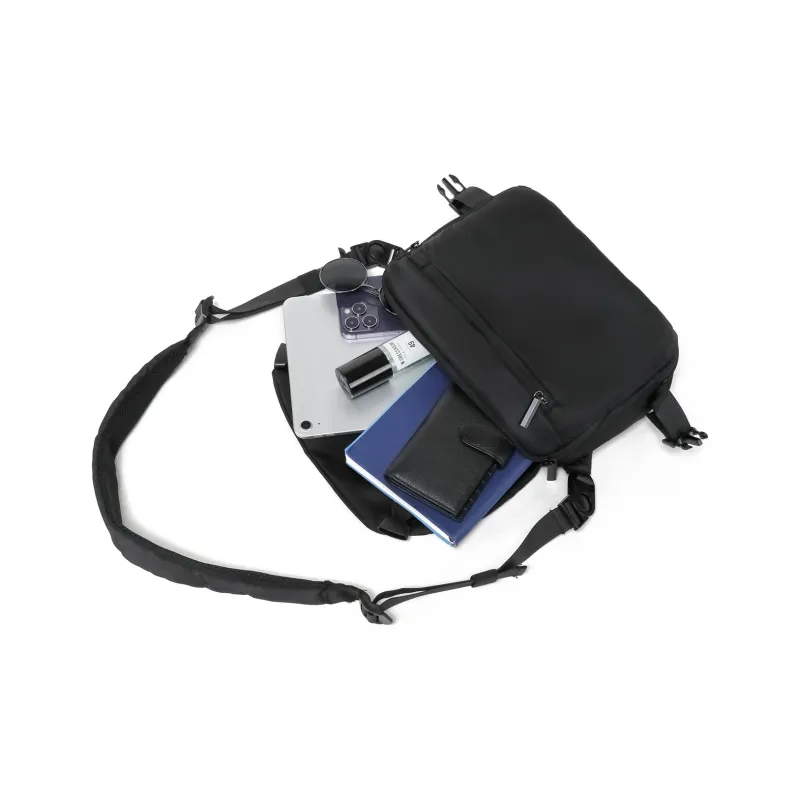 NOMK Oxford Messenger Bag Workwear Bag Small Square Bag Backpack Envelope Bag Shoulder Bag Crossbody Bag Unisex Black-5