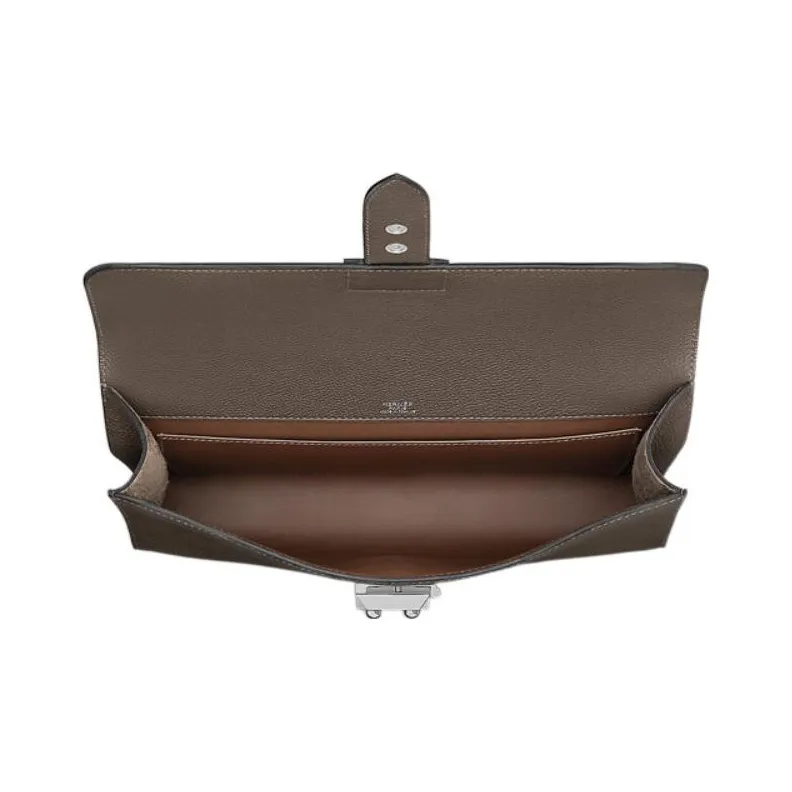 HERMES Sac A Depeches Cow Leather Messenger Bag Shoulder Bag Crossbody Bag Regular Men's 8F Gris ÉTain Tin Gray-3