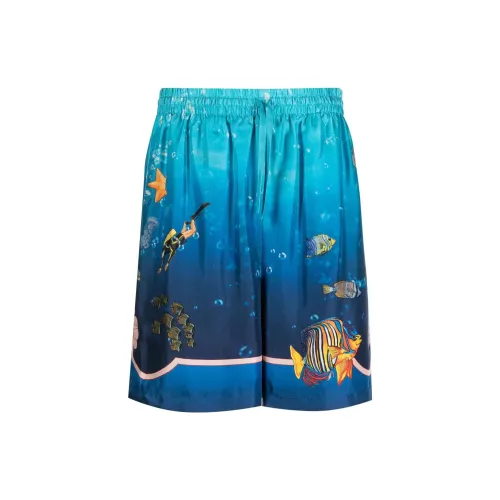 CASABLANCA Graphic-print Silk Shorts