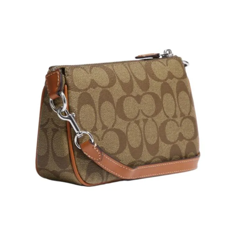 COACH Nolita Leather Mahjong Shoulder Bag Clutch Small Size Women's Brown-1