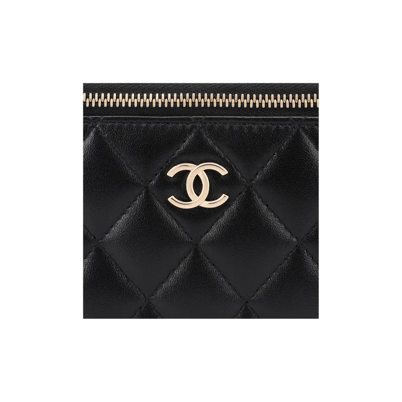 CHANEL Sheepskin Makeup Bag, Handbag, Shoulder Bag, Crossbody Bag Regular Women's Black-5