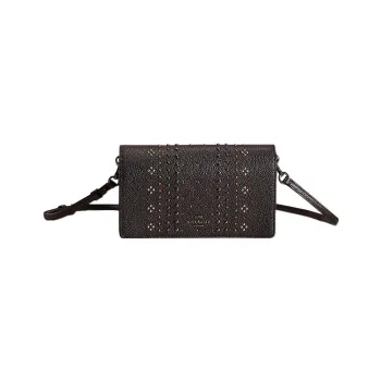 COACH Hayden Polished Pebbled Leather Envelope Bag Shoulder Bag Crossbody Bag Small Size Women's Black