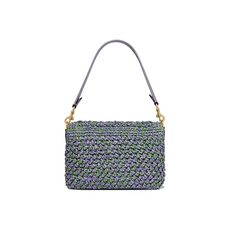 COACH Soft Tabby Fabric God Of Wine Bag, Handbag, Shoulder Bag Women's Blue Purple-2