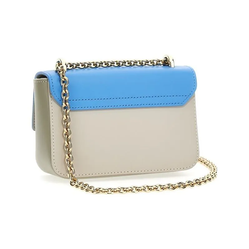 Furla Metropolis Collection Leather Shoulder Bag Crossbody Bag Mini Women's Blue/White-1