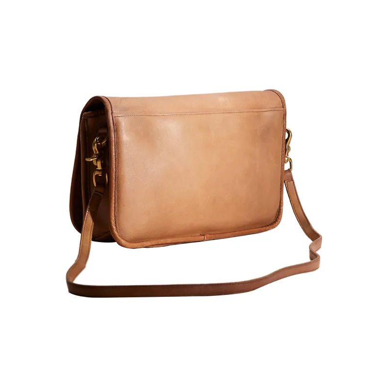 COACH Convertible Glove Tanning Messenger Bag Crossbody Bags Shoulder Bags Large Size Women's Brown-1