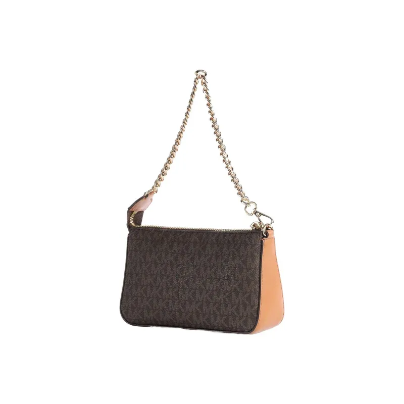 MICHAEL KORS Canvas Leather Handbag, Pochette, Shoulder Bag Women's Brown-2
