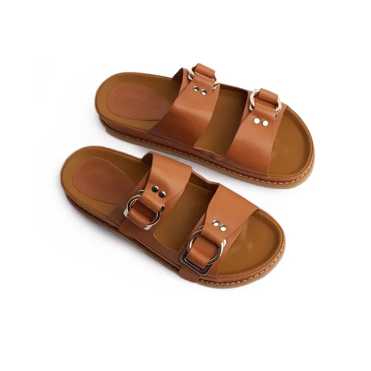 Tony Bianco Rubber Sole Slide Slippers Women's Brown-3