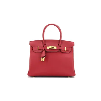 HERMES Epsom Leather Birkin Bag Handbags 30 Women's K1 Rouge Grenade Garnet Red