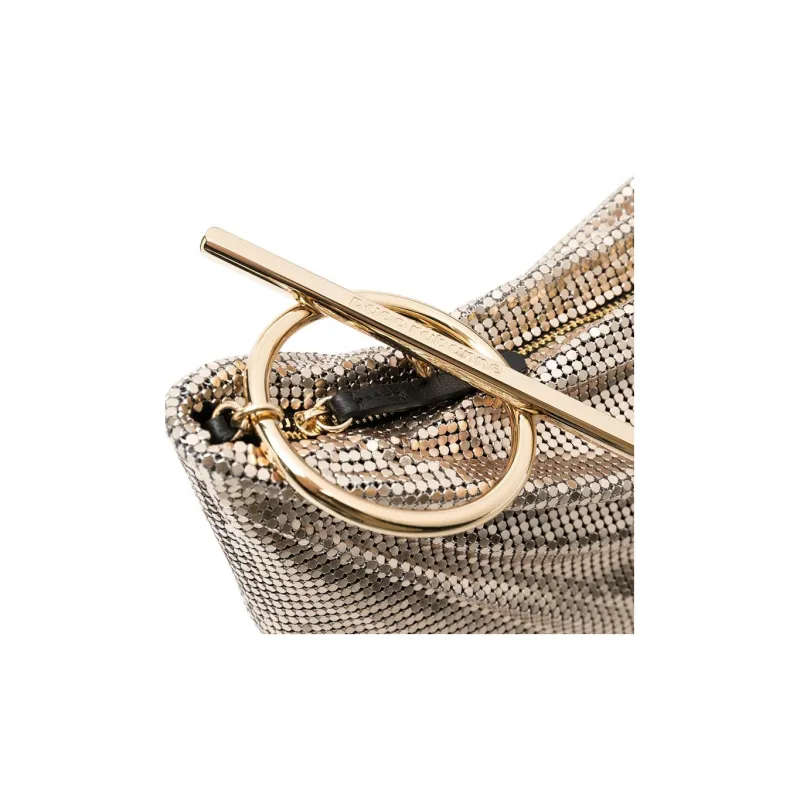 Paco Rabanne Metal Crossbody Bag, Shoulder Bag Women's Gold-4
