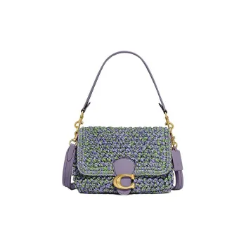 COACH Soft Tabby Fabric God Of Wine Bag, Handbag, Shoulder Bag Women's Blue Purple