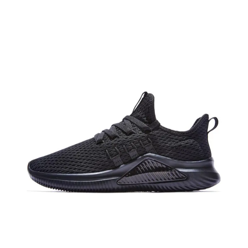 QIAODAN Cushioning Slip Resistant Abrasion Resistant Breathable Low Top Sprint Running Shoes Women's Black-0