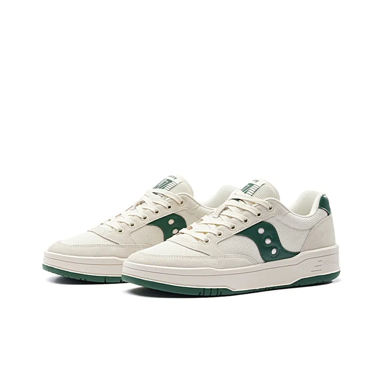 Saucony Cross 90 Anti Slip And Wear Resistant Lightweight Low Top Casual Shoes Unisex Beige Green-2