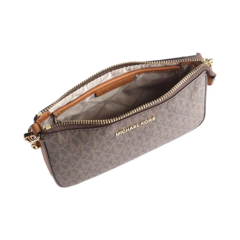 MICHAEL KORS Canvas Leather Handbag, Pochette, Shoulder Bag Women's Brown-3