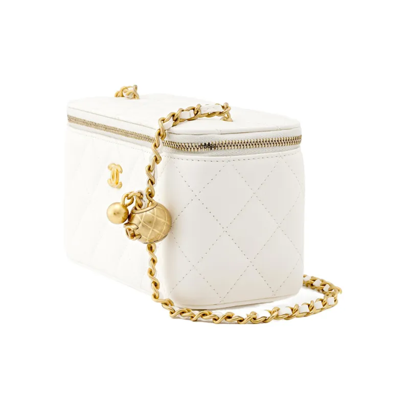 CHANEL Sheepskin Box Bag, Shoulder Bag, Crossbody Bag Regular Women's White-1