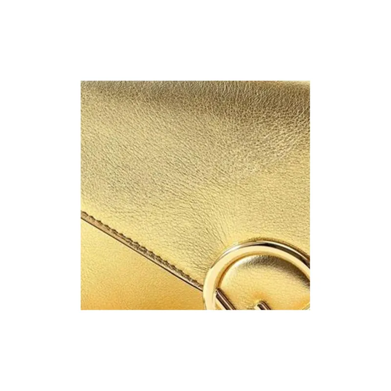 FENDI Leather Shoulder Bag Crossbody Bag Women's Gold-3