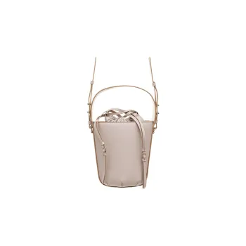 Chloe Smooth Calfskin With Cotton Sheepskin Bucket Bag Portable Crossbody Bag Shoulder Bag Regular Women's Gray