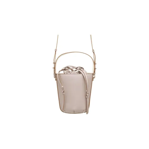 Chloe Smooth Calfskin With Cotton Sheepskin Bucket Bag Portable Crossbody Bag Shoulder Bag Regular Women's Gray