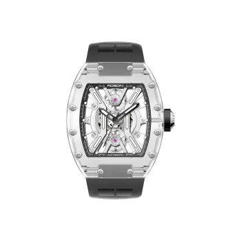 ROSDN Trendy Fashion Collection Automatic Mechanical Movement Silicone Strap Watch Men's Watches Cut Out Dial G2702