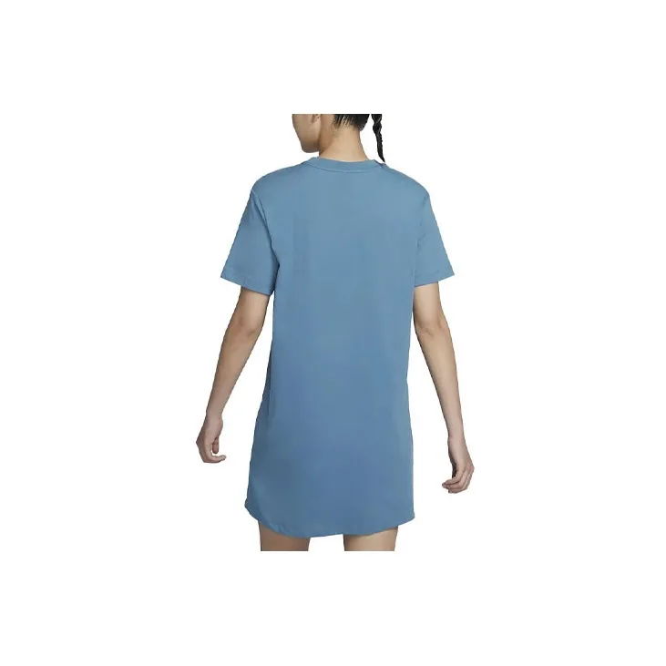 Nike Sportswear Essentials Series Short Sleeved Dresses Women's Aqua Green-1