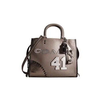 COACH Rogue Leather Suede Bonded Tote Bag Shopping Bag Shoulder Bag Crossbody Bag Handbag Large Size Women's Gray