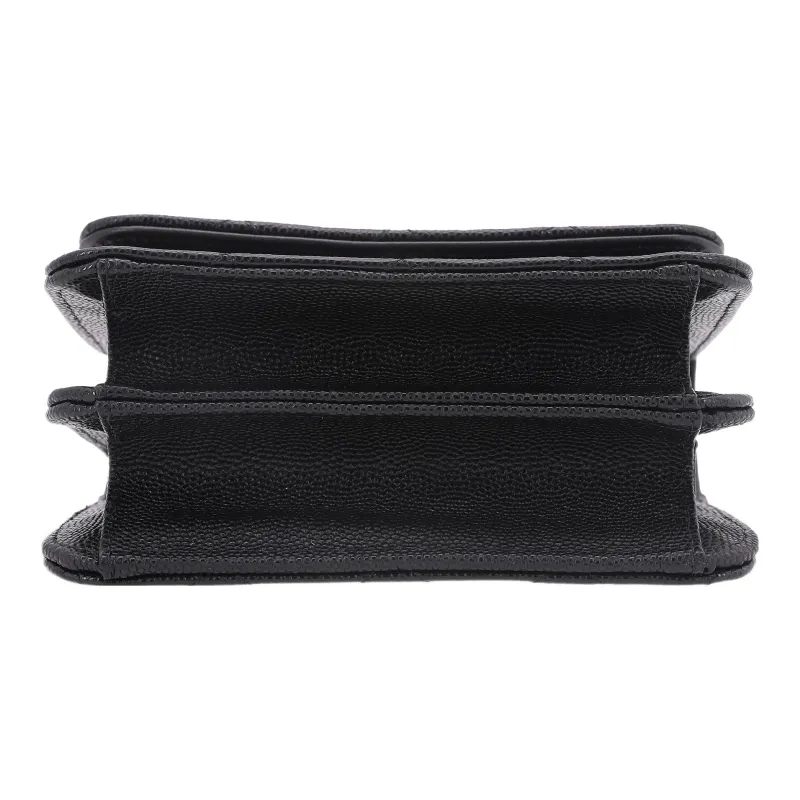 CHANEL WOC Grain Embossed Litchi Grain Calfskin Crossbody Bags Trumpets Women's Black-3