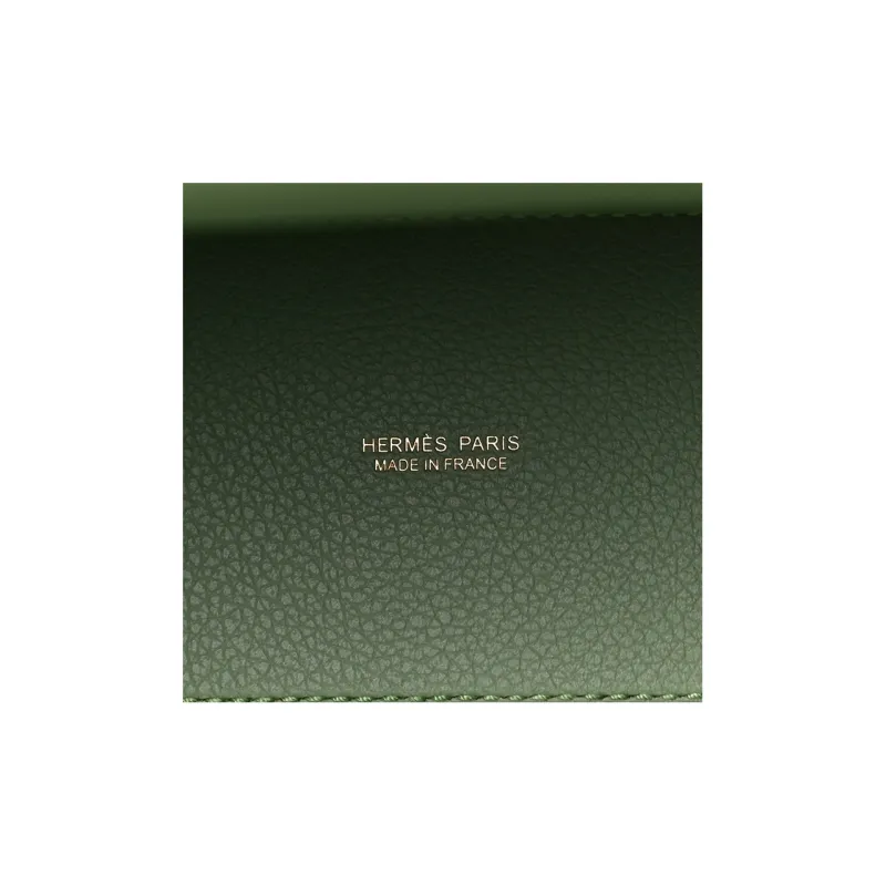 HERMES Cow Leather One Shoulder Crossbody Clutches Regular Women's Avocado Green-4