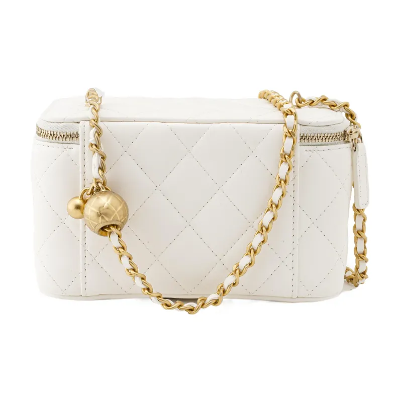 CHANEL Sheepskin Box Bag, Shoulder Bag, Crossbody Bag Regular Women's White-2