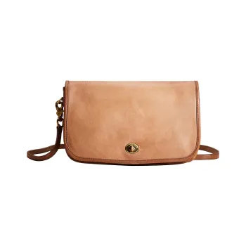 COACH Convertible Glove Tanning Messenger Bag Crossbody Bags Shoulder Bags Large Size Women's Brown