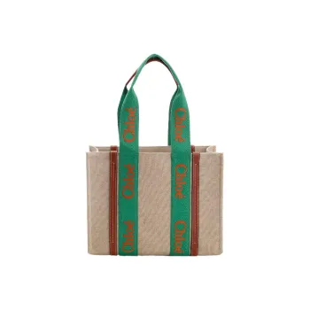 Chloe Canvas With Leather Canvas Bag, Handbag Large Size Women's Green