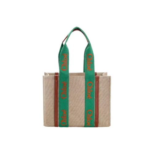 Chloe Canvas With Leather Canvas Bag, Handbag Perry Tubas Women's Green