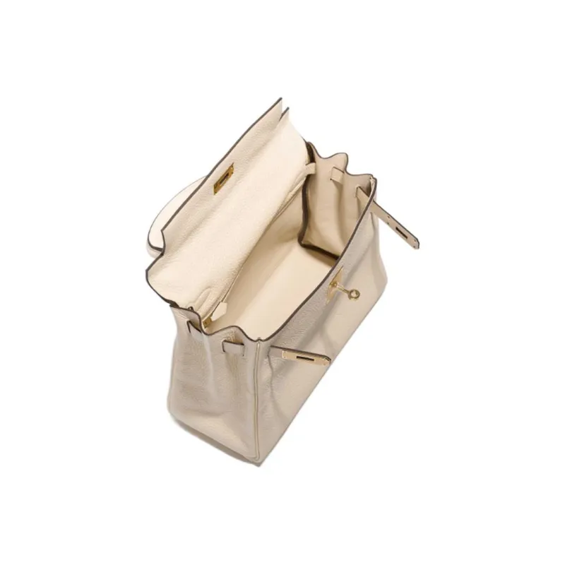 HERMES Kelly Togo Calfskin Kelly Bag Handbag Regular Women's Cream White-3