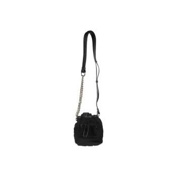 MaxMara Faux Fur Bucket Bags Crossbody Bag Shoulder Bag Women's Black