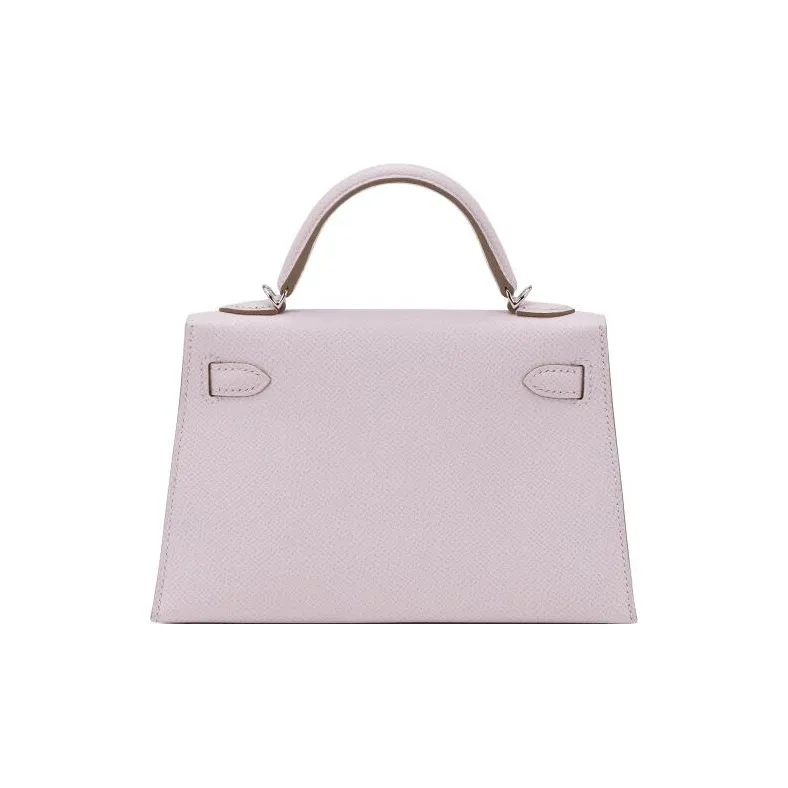 HERMES Mini Kelly Epsom Leather Kelly Bag Shoulder Bag Crossbody Bag Handbag Mini Women's 09 Mauve Pale Dream Purple-3