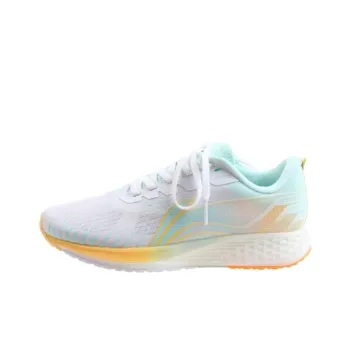 LiNing Red Hare 4 Slip Resistant, Abrasion Resistant, Breathable Low Top Running Shoes Women's White Blue Yellow