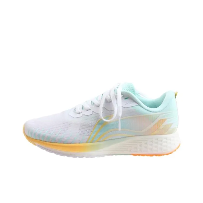 LiNing Red Hare 4 Slip Resistant, Abrasion Resistant, Breathable Low Top Running Shoes Women's White Blue Yellow-0