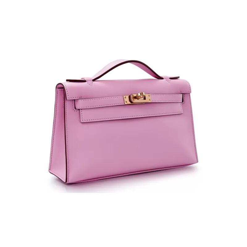 HERMES Mini Kelly Generation 1 Swift Leather Kelly Bag Handbags Women's X9 Mauve Sylvestre Marigold Purple-1