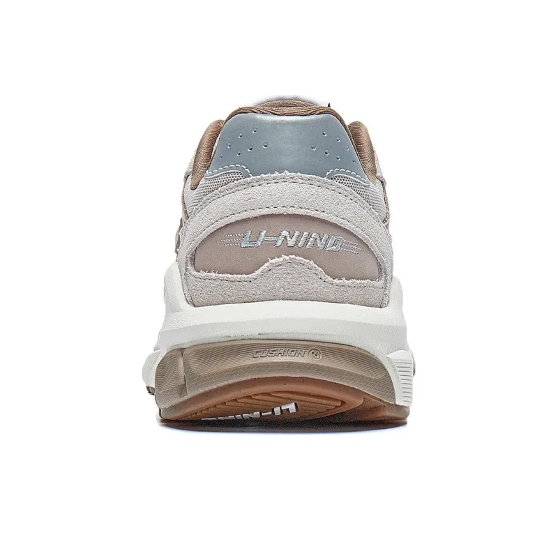LiNing Anti Slip Wear Resistant Low Top Sports Casual Shoes Women's Gray Brown-2