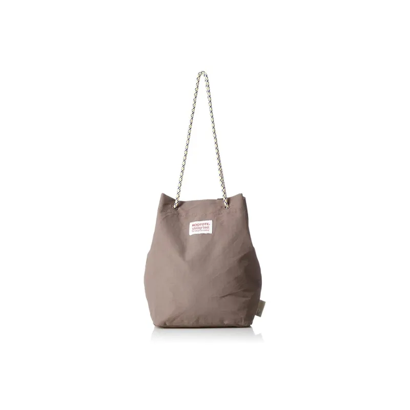 ROOTOTE Nylon Fabric Shoulder Bag, Crossbody Bag Regular Unisex Black/Brown-2