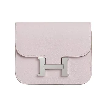 HERMES Constance Slim Evercolor Calfskin Wallets Card Holders Fanny Pack Regular Women's Dream Purple & Saddle Red