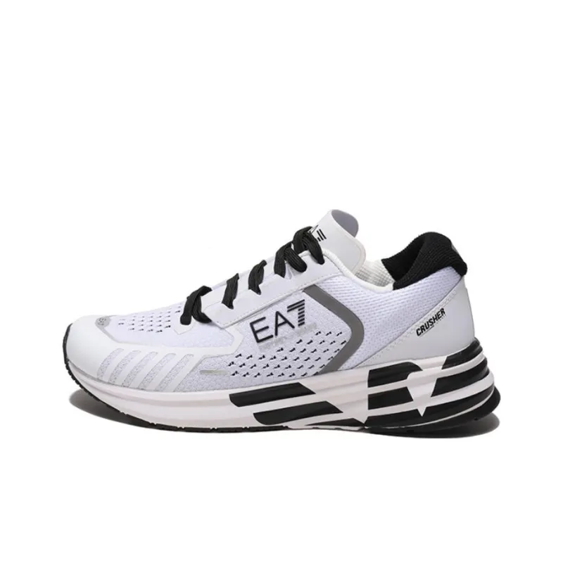 EMPORIO ARMANI EA7 Breathable Low Top Sports Casual Shoes Unisex White Black-0
