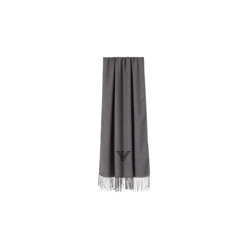 EMPORIO ARMANI Fringed Scarf With Eagle Print-1