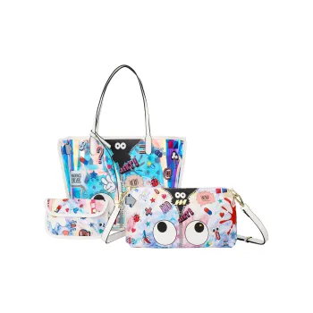 MQ PVC Combo Bag One Shoulder Handbags Large Size Women's Iridescent White