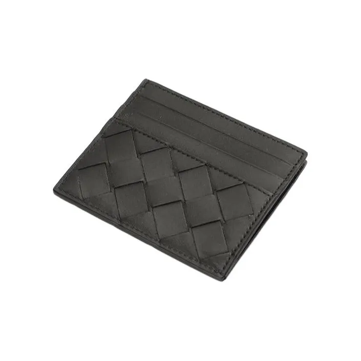 Bottega Veneta Cow Leather Card Holder Men's Black-3