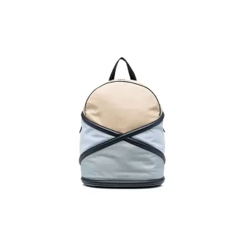 Alexander McQueen Calfskin Patchwork Fabric Backpack Men's White/Blue