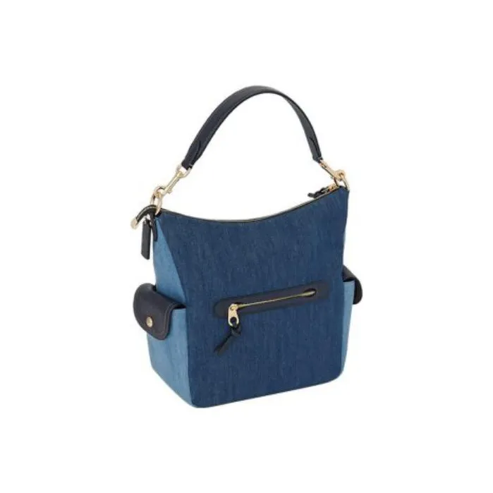 COACH Pennie Leather Shoulder Bag, Crossbody Bag, Handbag Women's Denim Multicolor-2